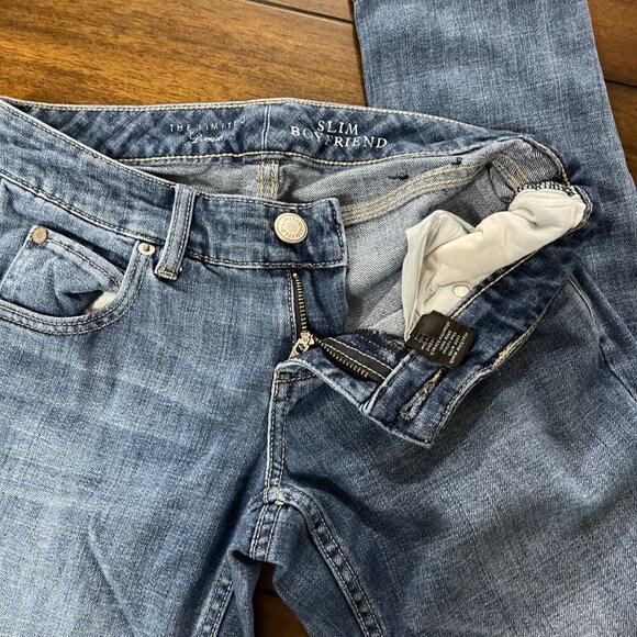 The Limited Slim Boyfriend Womens Jeans Mid Rise Blue Denim Casual Sz 0R - Picture 5 of 11